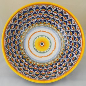 BOLO “PENNE DI PAVONE BLU”  DA CM. 34