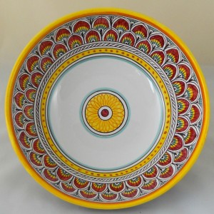 BOWL &ldquo;PENNE DI PAVONE ROSSO ANTICO&rdquo;  FROM CM. 25