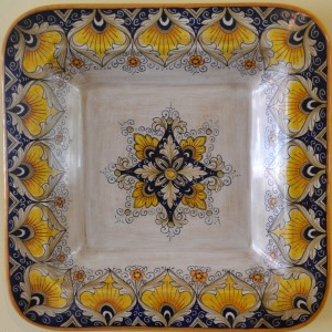 PIATTO DA PARETE ANTICO QUADRATO CM. 38
