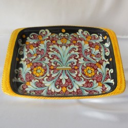 RECTANGULAR TRAY “FONDO ROSSO E NERO” CM. 40